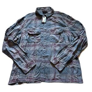 Velvet Graham & Spencer Gray Red Plaid Button-Up Shirt NEW XX Flannel